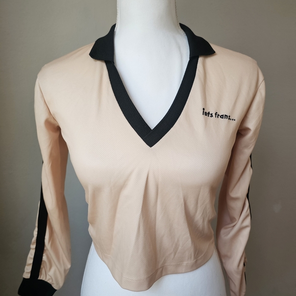 Urban Outfitters Black And Butter Yellow Jersey With Three Quater Length Sleeves - Picture 5 of 7